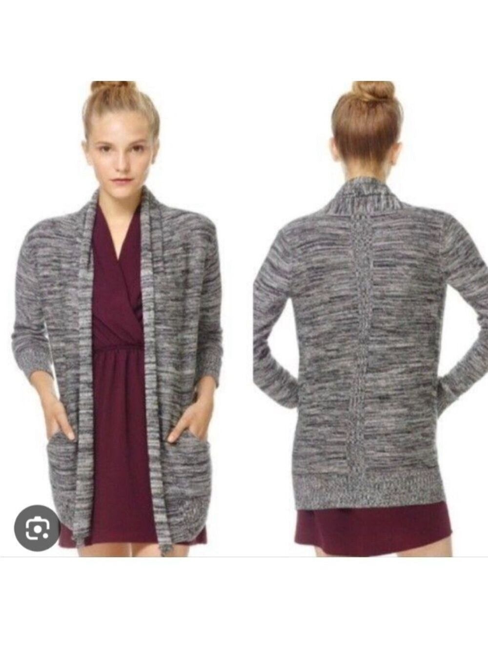 Aritzia Wilfred Flaubert Silk Cashmere Blend Open Front Cardigan Sweater Small